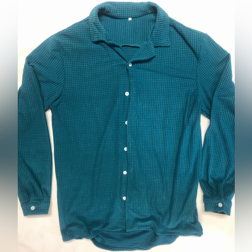 TEAL CORDUROY LONG SLEEVE T SHIRT